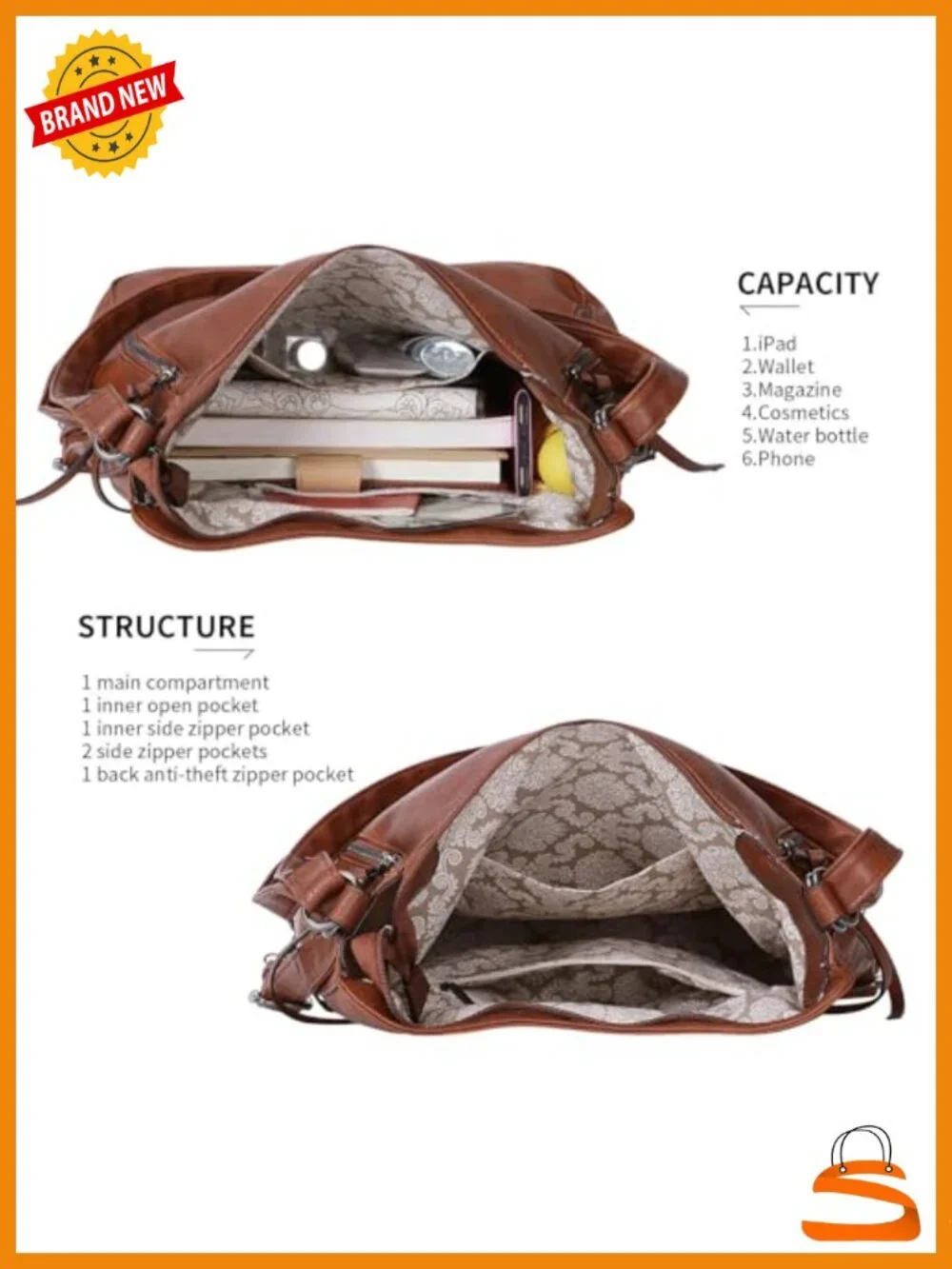 Vegan Leather Convertible Backpack Hobo Tote Bag Set with Crossbody & Wristlet
